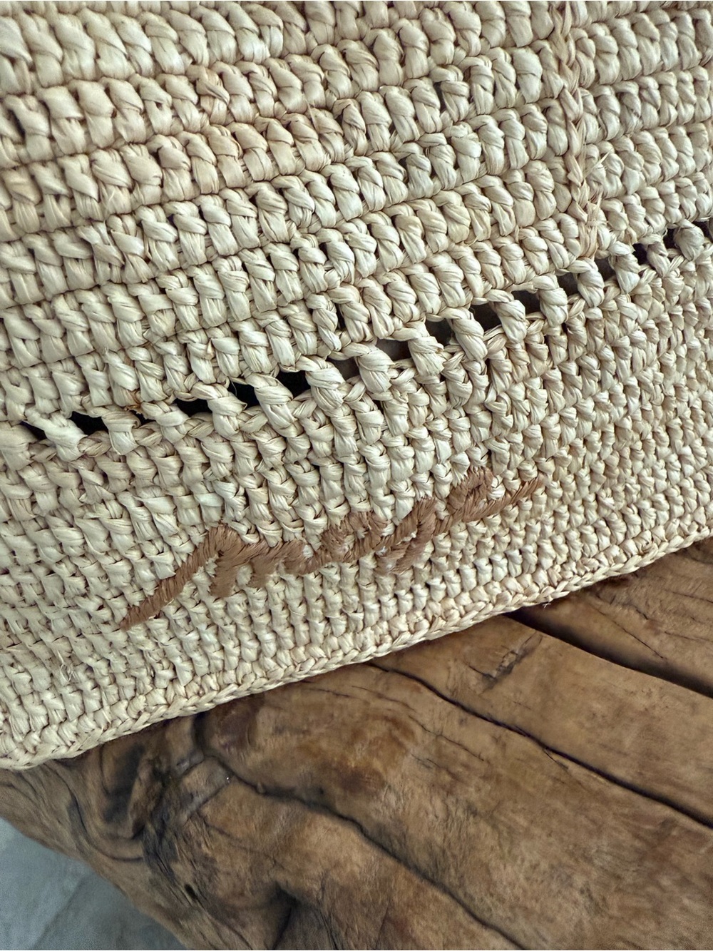 MAJE Woven Straw Mini Tote Bag in Natural - Picture 6 of 11